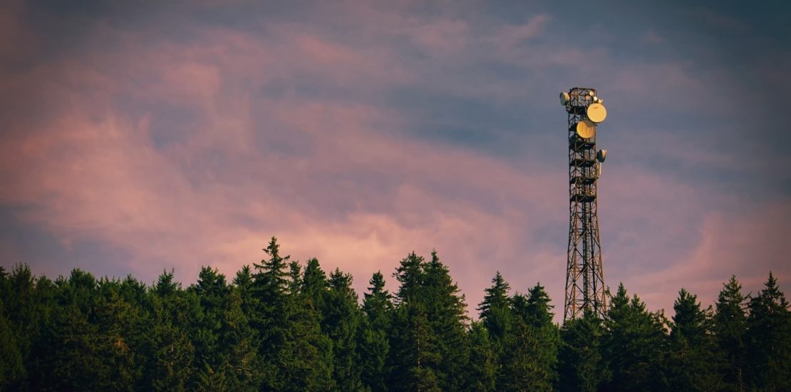 cell tower in wooded area